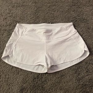 lululemon white speed short 2.5”